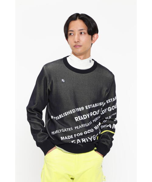 新品●パーリーゲイツ●フライングラビット ピュアカシミヤ　クルーネックセータ　L 新品○パーリーゲイツ○フライングラビット ピュアカシミヤ クルー