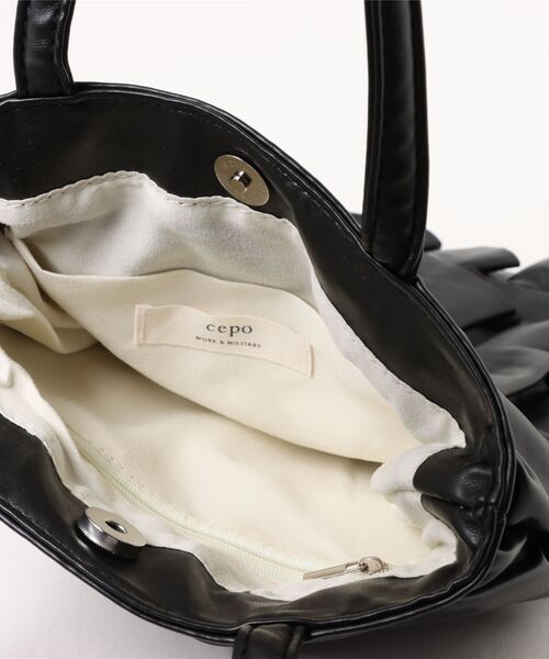 cepo（セポ） トートバッグ フェイクレザーフリルトートバッグ