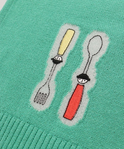 STUDIO PICONE カーディガン イラスト刺繍カーディガン