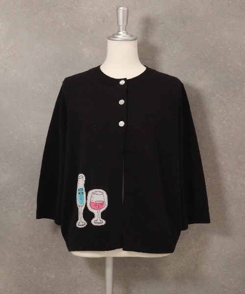 STUDIO PICONE カーディガン イラスト刺繍カーディガン