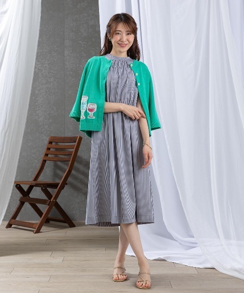 【 セール 30％OFF 】 イラスト刺繍カーディガン 売れ筋商品|||スタジオピッコーネ レディース イラスト刺繍カーディガン|スタジオピッコーネ - ゴルフウェアや