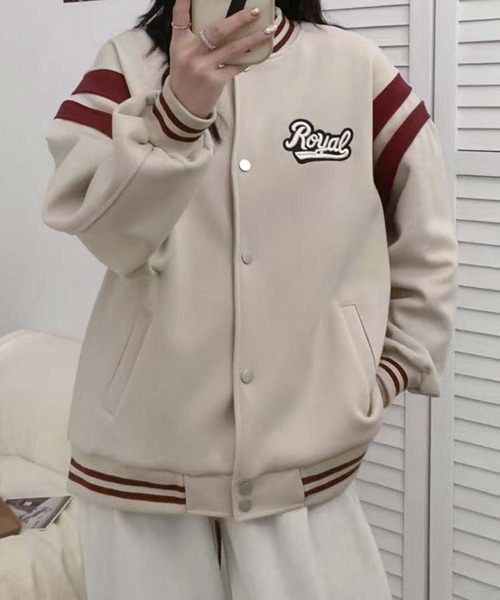 MG刺繍ロゴ付きスタジャン Dickies（ディッキーズ） スタジャン ロゴ刺繍切替スタジャン メンズ