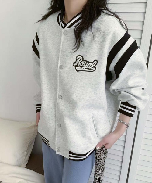 aimoha（アイモハ） スタジャン ロゴ刺繍デザインスタジャン