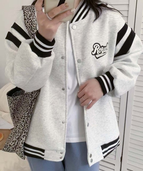 aimoha（アイモハ） スタジャン ロゴ刺繍デザインスタジャン