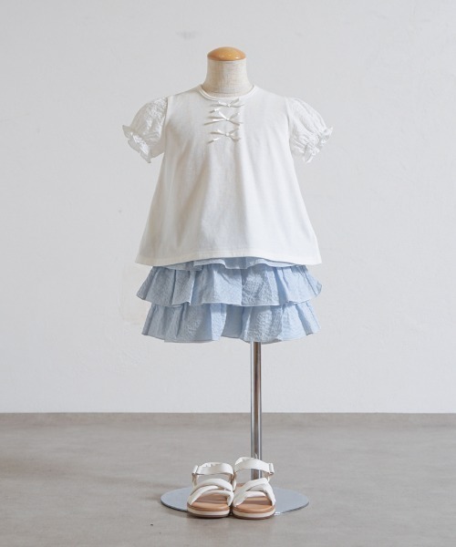 10mois ディモワ　半袖フリル　フリルスカート　ガーゼセット 10mois（ディモワ） スカート 「」フリルティアードパンツ 80・90