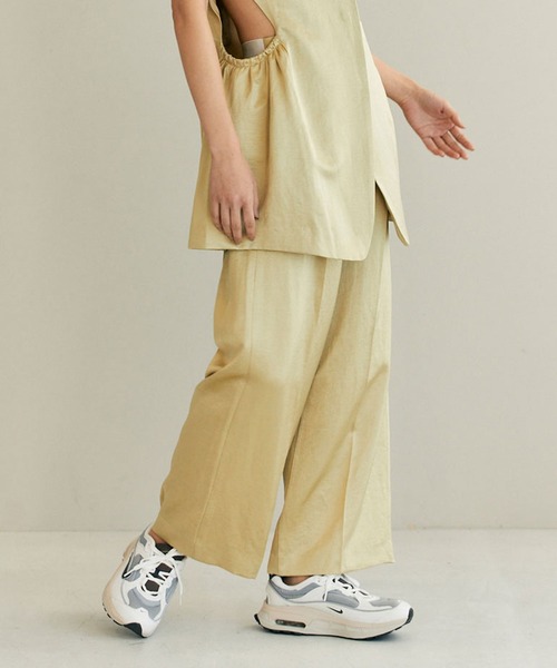 THINGS THAT MATTER パンツ TRIACETATE LINEN WIDE PANTS