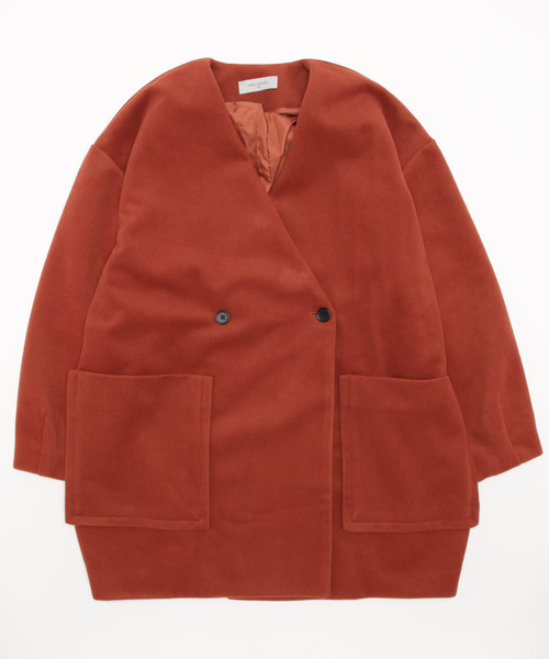 「UR Lab.」 ノーカラーコート FREE レッド レディース_画像2