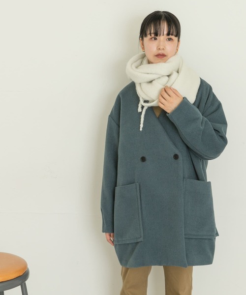 「UR Lab.」 ノーカラーコート FREE レッド レディース_画像3