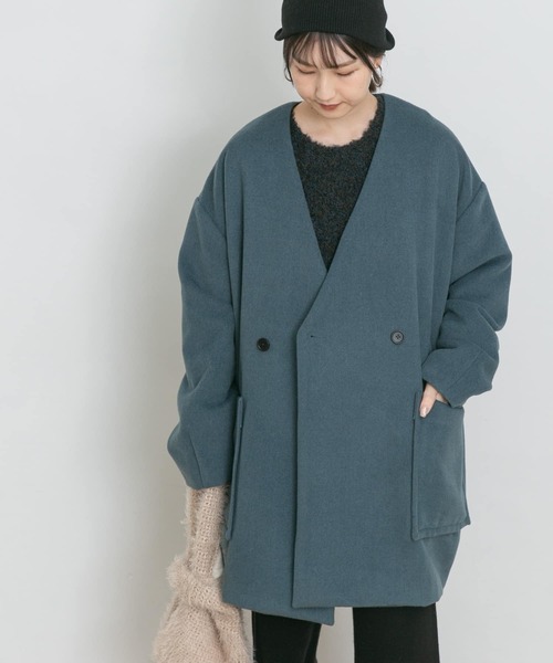 「UR Lab.」 ノーカラーコート FREE レッド レディース_画像6