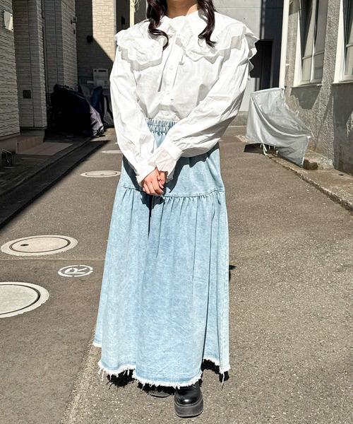 milklim スカート タックロングスカート（ブラック） | スカート | KINGLILY