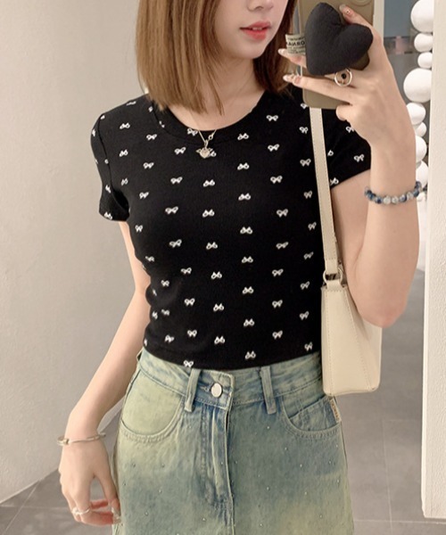 tシャツ TINY RIBBON トップス レディース tシャツ T/C MINI RIBBON TEE レディース : ZOZOTOWN Yahoo!店