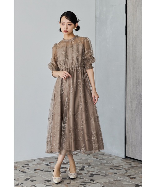 niana ドレス パーティードレス オケージョンドレス 結婚式 お呼ばれコーデ niana（ニアナ） ドレス ラメエンブロイダリーシアードレス 結婚式
