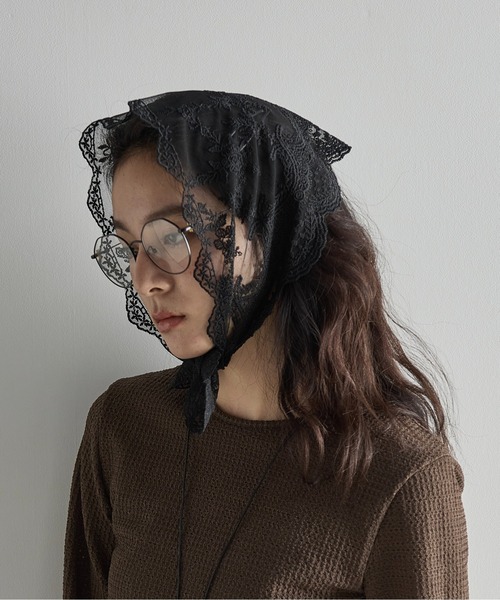 白黒セット販売  レーストリムトライアングルスカーフ レーストリムトライアングルスカーフ - クリーム - レディース | H&M JP