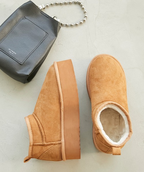 「Chaco closet」 ムートンブーツ L ダークブラウン レディース_画像2