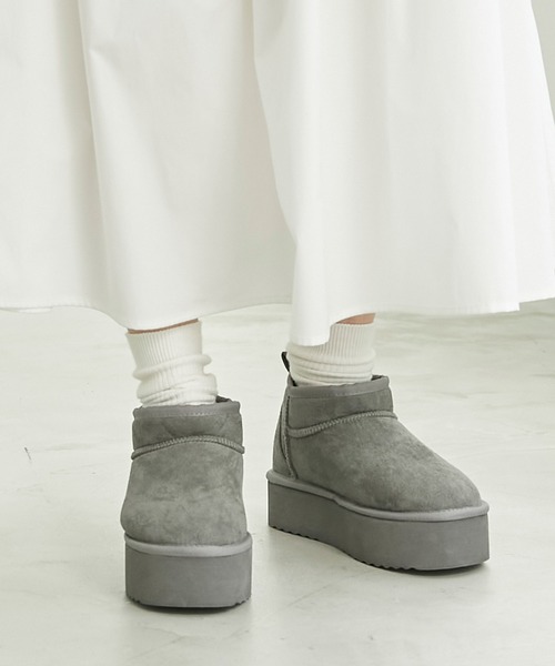 「Chaco closet」 ムートンブーツ L ダークブラウン レディース_画像4