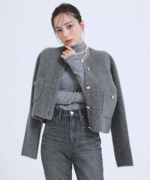 anuans（アニュアンス） ニットカーディガン FREE ピンク系その他