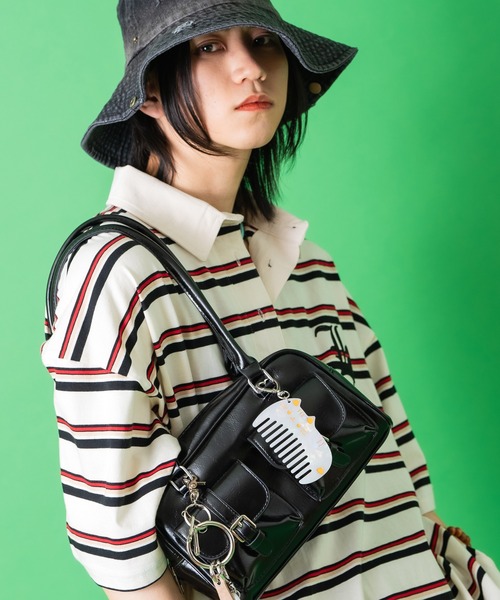 キーホルダー an meets zakka ハート型キーリング付きマーブル猫