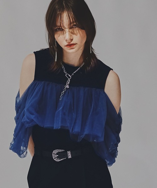 HARE tシャツ オフショルデザインノースリーブトップス(HARE