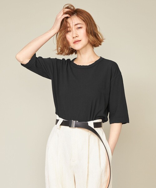 送料無料 店舗 conte レディース Tシャツ 「conte」クルーネック tシャツ トップス