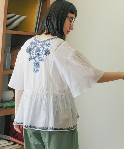 ブラウス シャツ インド刺繍ブラウス レディース FREAK'S STORE ブラウス シャツ インド シフリ 刺繍ブラウス