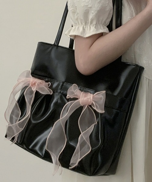 gossip!ロサンゼルス トートバッグ Y2Kガーリー＊リボン付き大容量