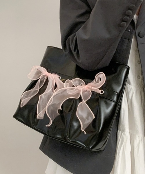 gossip!ロサンゼルス トートバッグ Y2Kガーリー＊リボン付き大容量