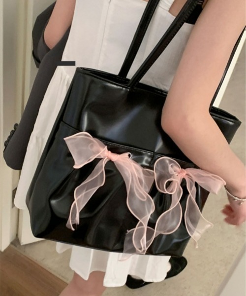 gossip!ロサンゼルス トートバッグ Y2Kガーリー＊リボン付き大容量