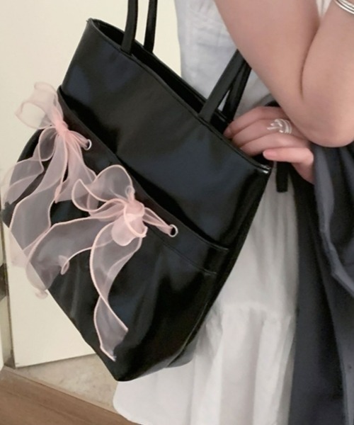 gossip!ロサンゼルス トートバッグ Y2Kガーリー＊リボン付き大容量