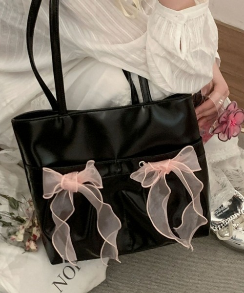 gossip!ロサンゼルス トートバッグ Y2Kガーリー＊リボン付き大容量