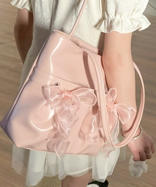 gossip!ロサンゼルス トートバッグ Y2Kガーリー＊リボン付き大容量