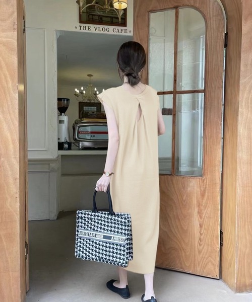 MILAE ワンピース フレンチスリーブロングワンピース : ZOZOTOWN Yahoo