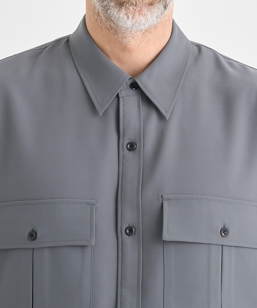 シャツ 「ATTACHMENT/アタッチメント」別注 PE CONPACT TWILL W POCKET S/S SHIRT/セットアップ対応 メンズの画像