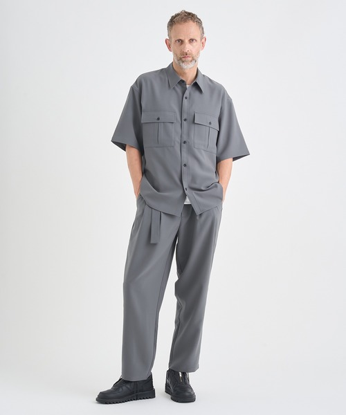 シャツ 「ATTACHMENT/アタッチメント」別注 PE CONPACT TWILL W POCKET S/S SHIRT/セットアップ対応 メンズの画像