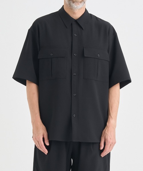 シャツ 「ATTACHMENT/アタッチメント」別注 PE CONPACT TWILL W POCKET S/S SHIRT/セットアップ対応 メンズの画像