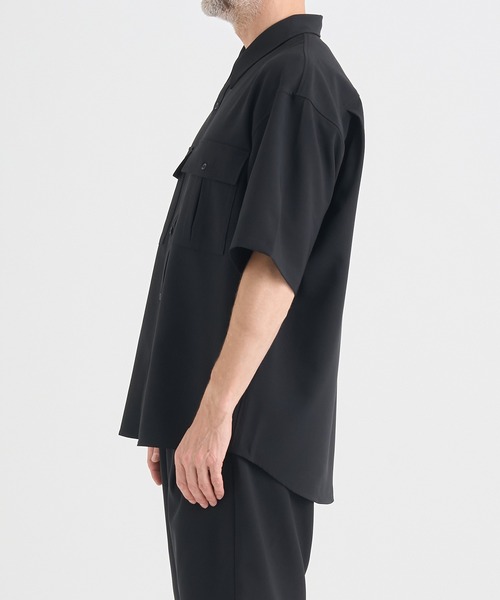 シャツ 「ATTACHMENT/アタッチメント」別注 PE CONPACT TWILL W POCKET S/S SHIRT/セットアップ対応 メンズの画像