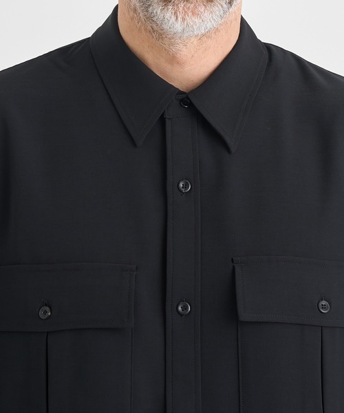 シャツ 「ATTACHMENT/アタッチメント」別注 PE CONPACT TWILL W POCKET S/S SHIRT/セットアップ対応 メンズの画像