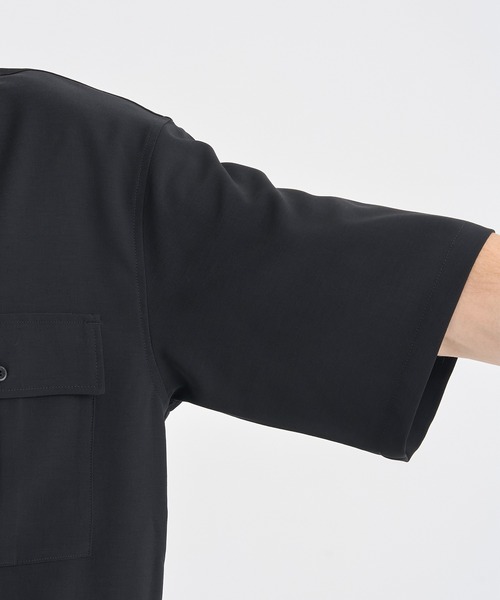 シャツ 「ATTACHMENT/アタッチメント」別注 PE CONPACT TWILL W POCKET S/S SHIRT/セットアップ対応 メンズの画像