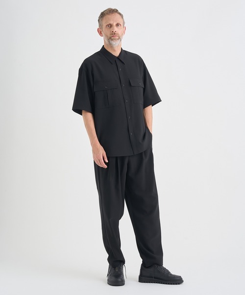 シャツ 「ATTACHMENT/アタッチメント」別注 PE CONPACT TWILL W POCKET S/S SHIRT/セットアップ対応 メンズの画像
