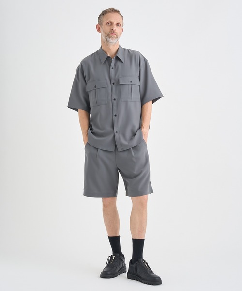 シャツ 「ATTACHMENT/アタッチメント」別注 PE CONPACT TWILL W POCKET S/S SHIRT/セットアップ対応 メンズの画像