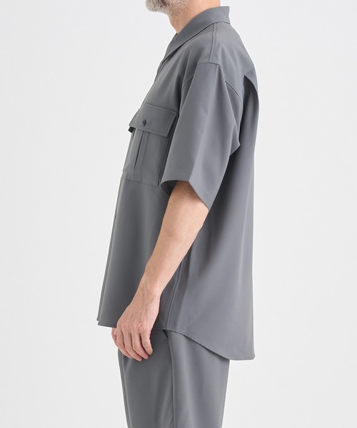 シャツ 「ATTACHMENT/アタッチメント」別注 PE CONPACT TWILL W POCKET S/S SHIRT/セットアップ対応 メンズの画像