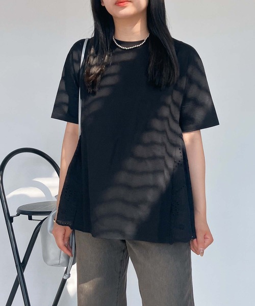 tシャツ 「LADIES」異素材切替半袖プルオーバー レディース AS KNOW tシャツ ○接触冷感 カノコ切り替え異素材半袖プル