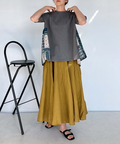 AS KNOW tシャツ ○接触冷感 カノコ切り替え異素材半袖プル