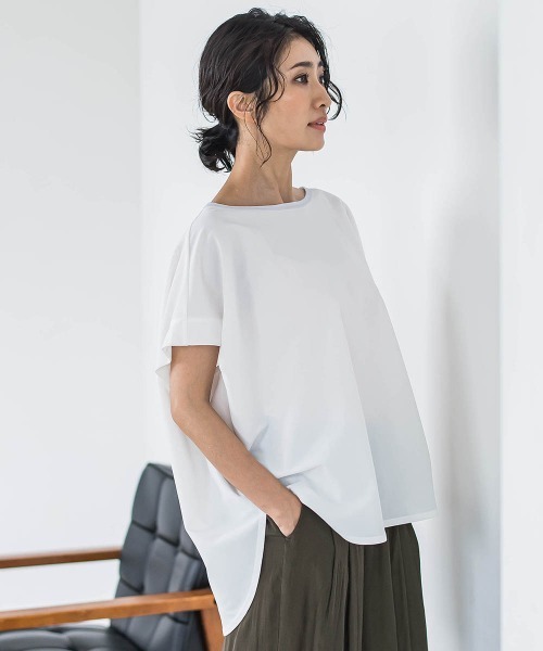 ✨日本製✨ ラエフ 【3】 カットソー 半袖 シンプル 大人可愛い クール 白 la.fのカットソー/Tシャツの商品一覧|レディースファッション