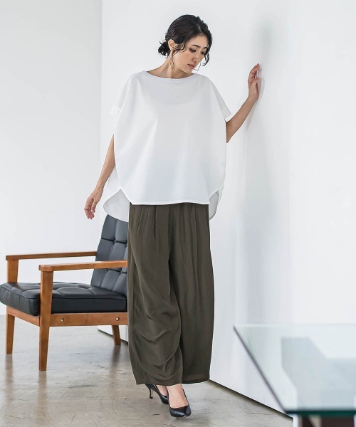 tシャツ 「WEB限定」ゆったりシルエットカットソー「洗濯機で洗える」 レディース la.f tシャツ 「WEB限定」ゆったりシルエットカットソー
