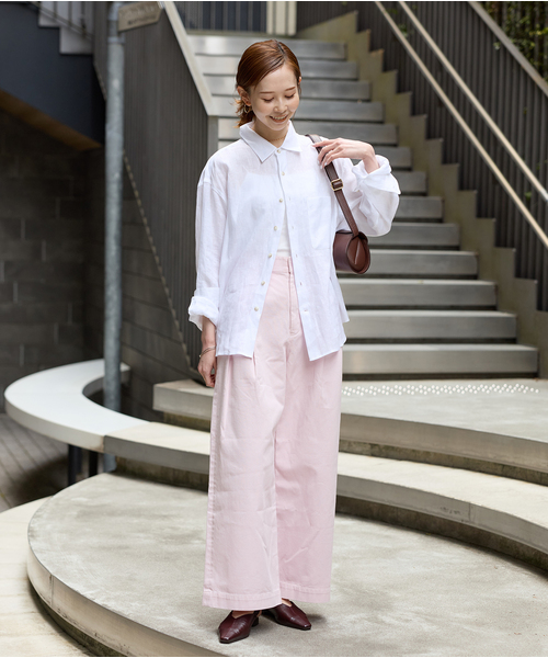 美品♪ジャーナルスタンダード　リネンレギュラーカラーシャツ　ピンク　ゆったり JOURNAL STANDARD ブラウス シャツ 「追加2」リネンレギュラー
