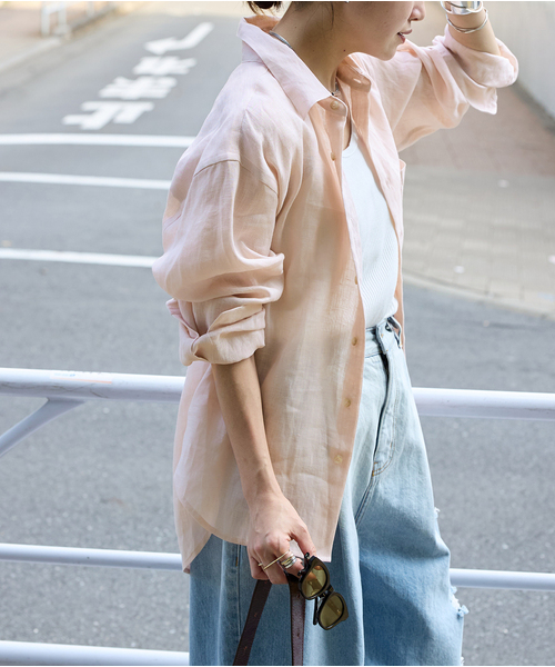 24ss タグ付きJOURNAL STANDARD リネンレギュラーカラーシャツ リネンレギュラーカラーシャツ（シャツ／ブラウス）｜JOURNAL