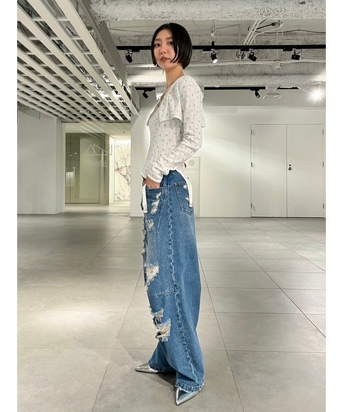 リリーブラウン ジーンズ サイズ0 デニム パンツ ズボン カジュアル ボトムス LILY BROWN 「LILY BROWN」 ダメージ加工デニムパンツ 0