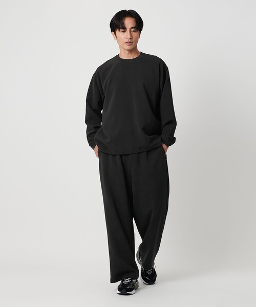 BEAUTY&YOUTH UNITED ARROWS 黒 スウェットパンツ ゴム BEAUTY&YOUTH UNITED ARROWS｜ソリッド コットン スウェット