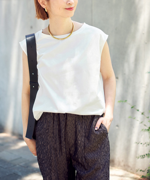 tシャツ バックタックニュアンスフレンチTシャツ レディース Spick＆Span tシャツ バックタックニュアンスフレンチTシャツ