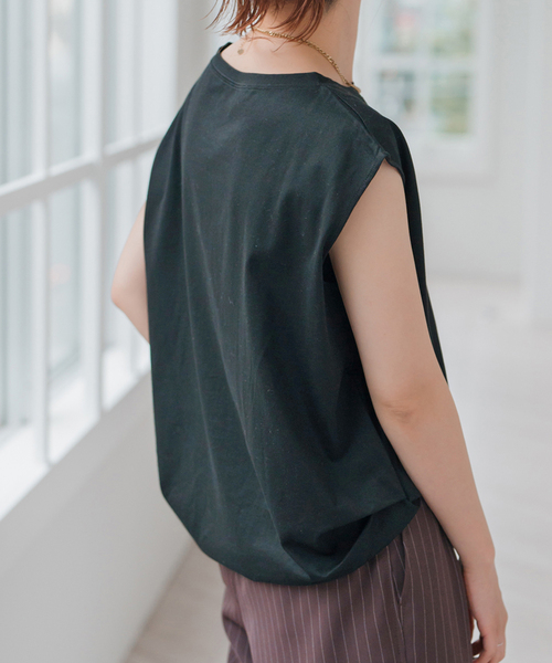 tシャツ バックタックニュアンスフレンチTシャツ レディース